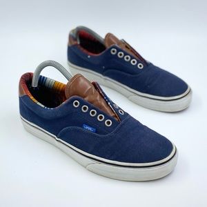 Vans navy and brown leather authentic men’s 8